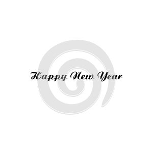 Happy New Year.Modern brush Hand drawn vintage Vector text Thank you on white background. Calligraphy lettering illustration