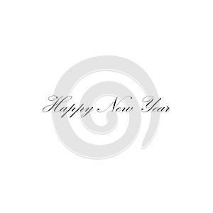 Happy New Year.Modern brush Hand drawn vintage Vector text Thank you on white background. Calligraphy lettering illustration