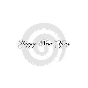 Happy New Year.Modern brush Hand drawn vintage Vector text Thank you on white background. Calligraphy lettering illustration