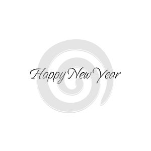 Happy New Year.Modern brush Hand drawn vintage Vector text Thank you on white background. Calligraphy lettering illustration