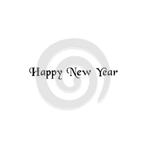 Happy New Year.Modern brush Hand drawn vintage Vector text Thank you on white background. Calligraphy lettering illustration