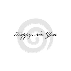 Happy New Year.Modern brush Hand drawn vintage Vector text Thank you on white background. Calligraphy lettering illustration