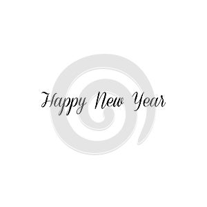 Happy New Year.Modern brush Hand drawn vintage Vector text Thank you on white background. Calligraphy lettering illustration