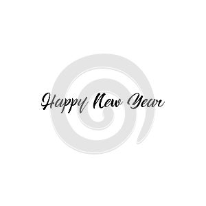 Happy New Year.Modern brush Hand drawn vintage Vector text Thank you on white background. Calligraphy lettering illustration