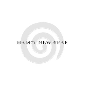 Happy New Year.Modern brush Hand drawn vintage Vector text Thank you on white background. Calligraphy lettering illustration