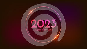 2023 Happy New Year neon background