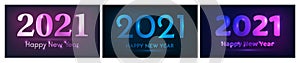 2021 Happy New Year neon background