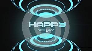 Happy New Year with neon HUD circles