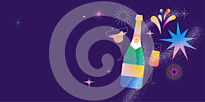 Happy New Year 2025, New Year background, banner, poster design. Modern vibrant illustration, concept design with photo