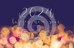 2024 happy new year with night boken background,holiday greeting card photo