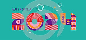 Happy New Year, poster, banner and card design