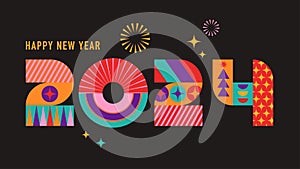 Happy New Year, poster, banner and card design