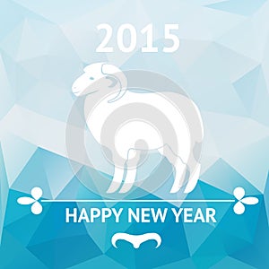 Happy new year 2015 poster with sheep