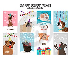 Happy new year, puppy cards