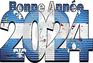 Happy New Year 2024 with Quebec flag inside