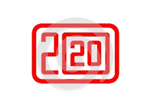 Happy New Year of the Rat 2020. Vector icon