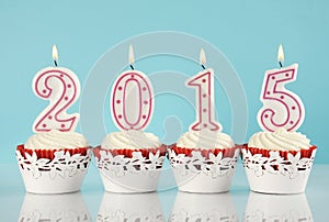 Happy New Year for 2015 red velvet cupcakes