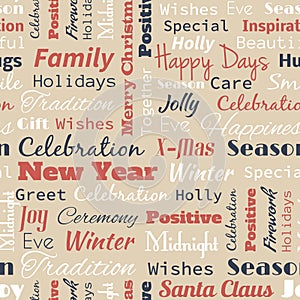 Happy new year seamless pattern.