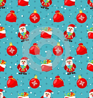 Happy New Year seamless pattern with Santa