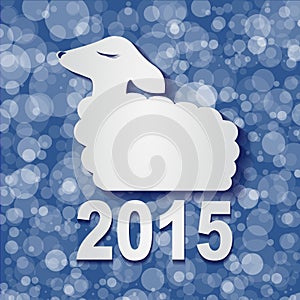 Happy New Year Sheep 2015 design card vector