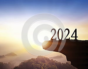 2024 Happy New Year Silhouette of Number Newyear concept photo