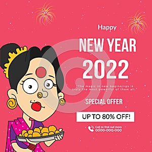 Happy new year special offer sale banner design