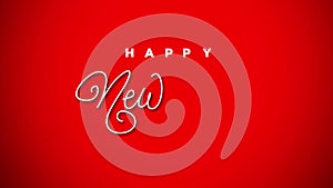 Happy new year stop motion 3D text animation in red background video