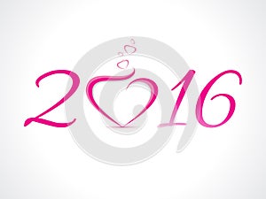 Happy new year 2016 text background with heart shape