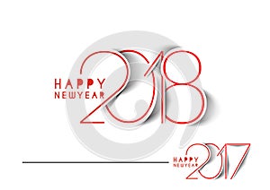 Happy new year 2018 - 2017 Text Design