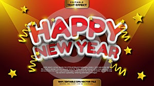 Happy New Year Text Effect, Editable Text Effect