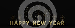 Happy new year text illustration background