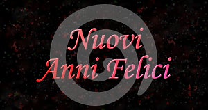 Happy New Year text in Italian Nuovi anni felici on black back photo