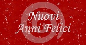 Happy New Year text in Italian Nuovi anni felici on red backgr photo