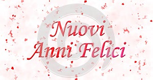 Happy New Year text in Italian Nuovi anni felici on white back photo