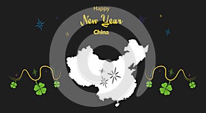 Happy New Year theme with map of China