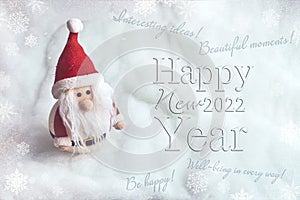 Happy New Year toy Santa Claus. New Year 2022