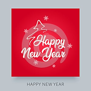 Happy New Year typography lettering. Cretaive greeting card design.