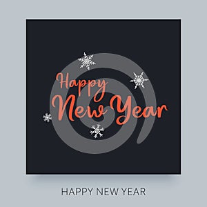 Happy New Year typography lettering. Cretaive greeting card design.