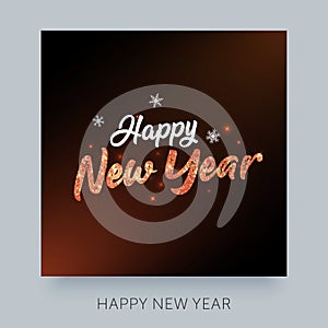 Happy New Year typography lettering. Cretaive greeting card design.