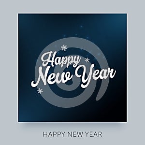 Happy New Year typography lettering. Cretaive greeting card design.