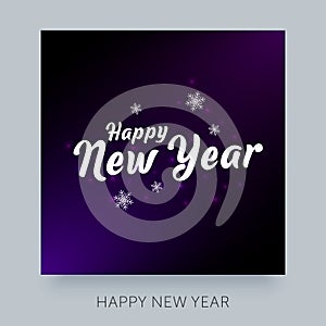 Happy New Year typography lettering. Cretaive greeting card design.