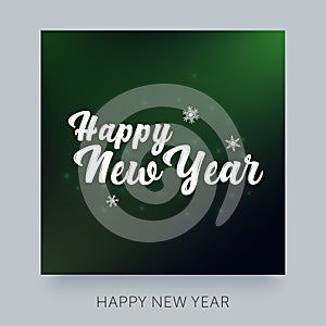 Happy New Year typography lettering. Cretaive greeting card design.