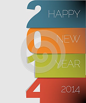 Happy New Year 2014 vector card