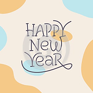 Happy New Year vector greeting card design