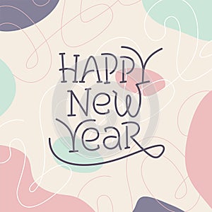 Happy New Year vector greeting card design