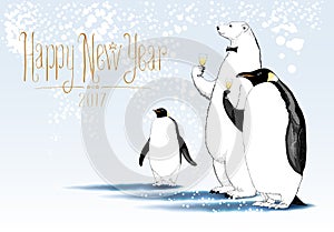 Happy New Year 2017 vector greeting card