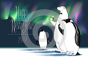 Happy New Year 2017 vector greeting card