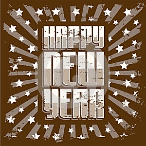 Happy New Year Vintage Signage Poster