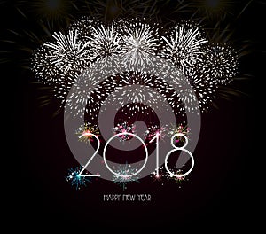 Happy New Yeark 2018 Fireworks Background