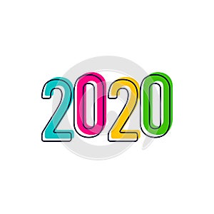 Happy New Years 2020 Celebration Vector Template Design Illustration